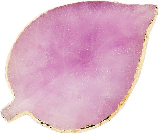 1 Pcs Leaf Resin Nail Art Palette Painting Makeup Palette Tray Cosmetic Nail Gel Polish Colors Mixing Pallet Purple-GlimoraGlow