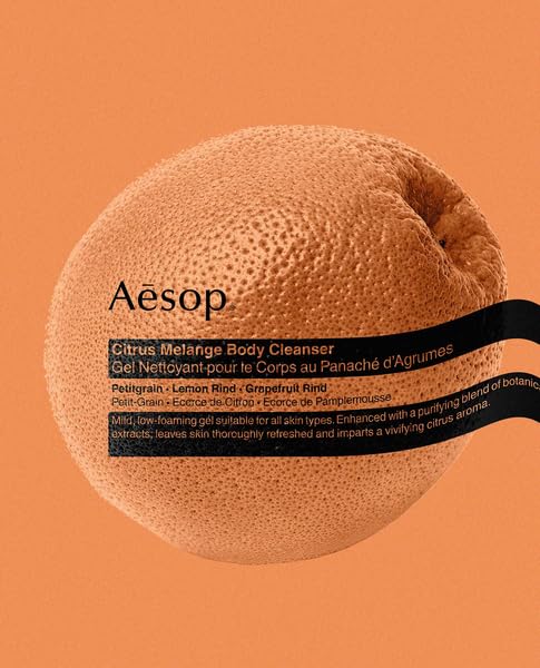 Aesop Citrus Melange Body Cleanser | Gentle Low-Foaming Gel Cleanser For Skin | Citrus Aroma with Botanical Extracts | 16.9 oz / 500 mL-GlimoraGlow