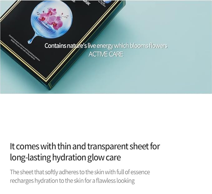 JMsolution Marine Luminous Pearl Deep Moisture 3 Step Skin Care Face Mask - Korean Skincare Facial Mask - boosting Brightening Moisturizing-10 Sheets for Dry Skin (Orchid)-GlimoraGlow