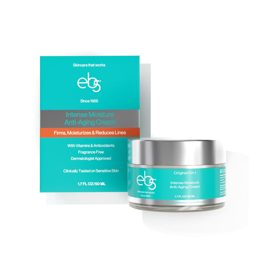 eb5 Intense Moisture Anti Aging Moisturizer Face & Neck Cream- Tone Tighten Skin with Retinol, Fade Fine Lines & Wrinkles with Vitamin E, A & B5-1.7oz.-GlimoraGlow