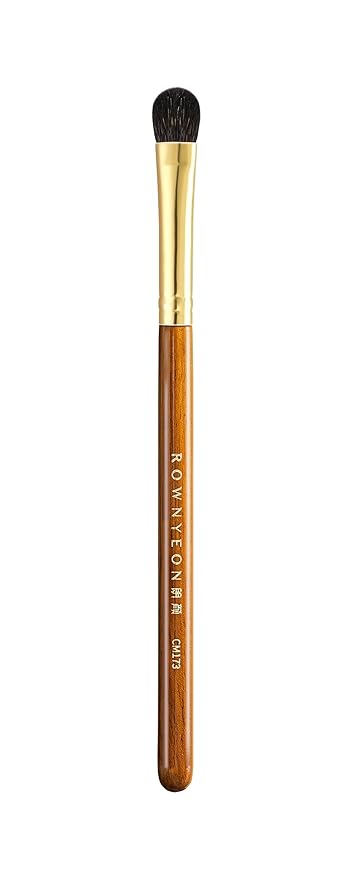 Desert Oak Series Low-Profile Oval Eyeshadow Brush - Gentle Curve for Controlled Blending, Squirrel & Goat Hybrid Bristles (CM 173)-GlimoraGlow