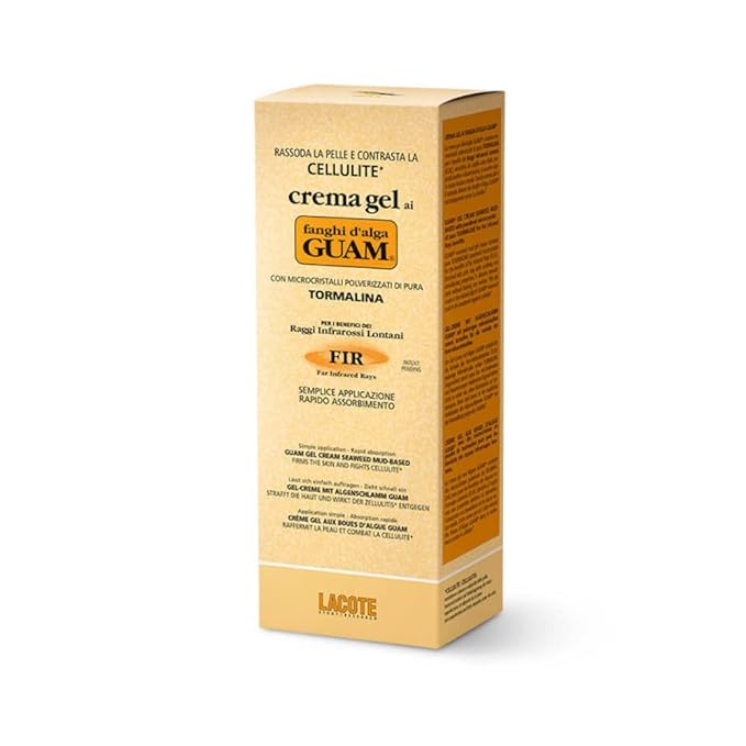 Guam Classic Strengthening Gel Mud Cream against Cellulite With Tourmaline and Far Infrared Rays (FIR Formula), After Care for Body Wraps to Prolong the Effect, 200 ML-GlimoraGlow