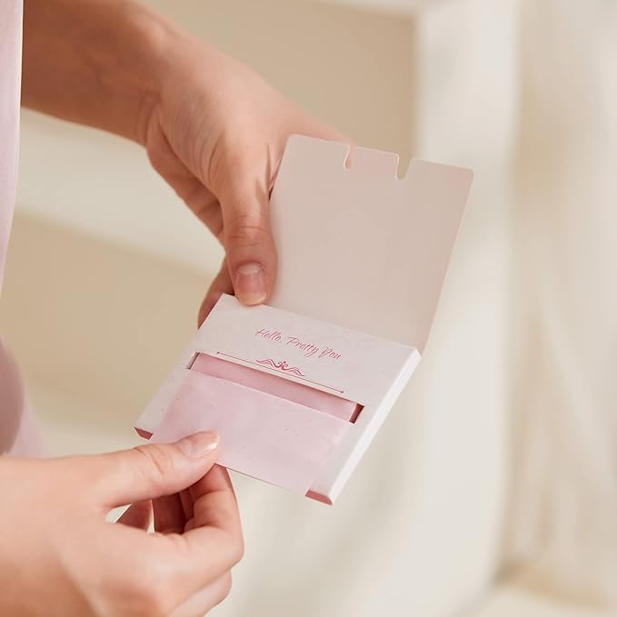 Oil Blotting Paper Sheets, 100 Counts, Natural Rose Facial Oil Absorbing Face Blotting Sheets - Take Only 1 Piece Each Time Design - No Waste and Easy to Carry in Pocket (Rosy - 1 Pack)-GlimoraGlow