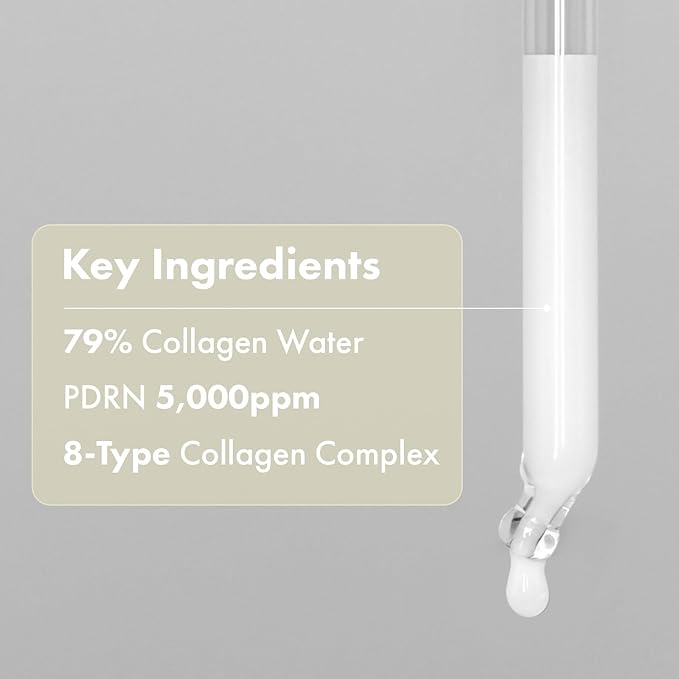 Real Collagen Face Serum, Hydrating & Firming Serum with hydrolyzed collagen, Hyaluronic Acid, Plumps, Sagging Skin, Reduces Fine Lines and Wrinkles, Korean Skincare, 33ml / 1.11 fl. oz.-GlimoraGlow