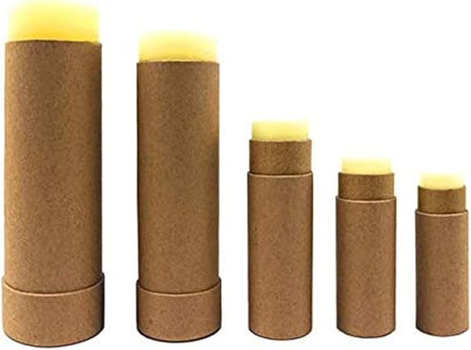 10 Pcs 2 Oz Paperboard Lip Balm Tubes Cardboard Tubes Empty DIY Lipstick Tube Refillable Lip Gloss Container Solid Perfume Tubes 60g Chapstick Container for Cosmetic Samples Deodorant(Brown)-GlimoraGlow