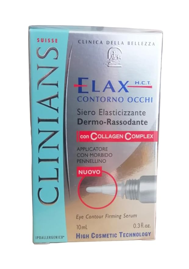 Suisse Clinica Della Bellezza Elax HCT Collagen Complex Eye Contour Firming Serum From Italy, 0.3 Oz.-GlimoraGlow