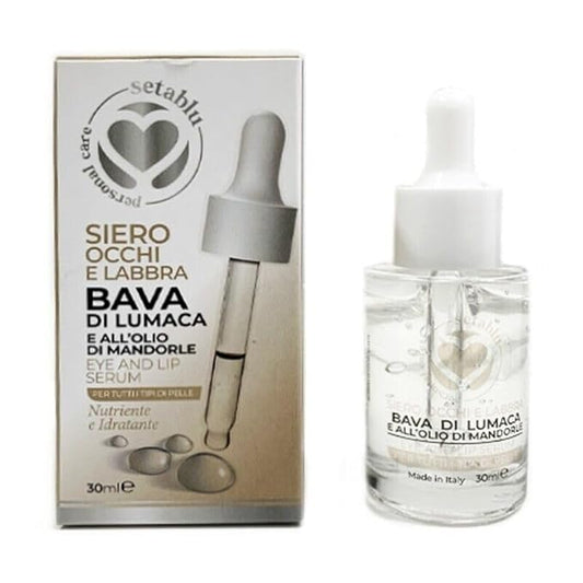 Siero Occhi e Labbra ala Bava di Lumaca e Olio di Mandorle with Snail Slime and Almond Oil for All Skin Types, 30 ml (Fl Oz 1.0) 1 unit - Made in Italy [italian import].-GlimoraGlow