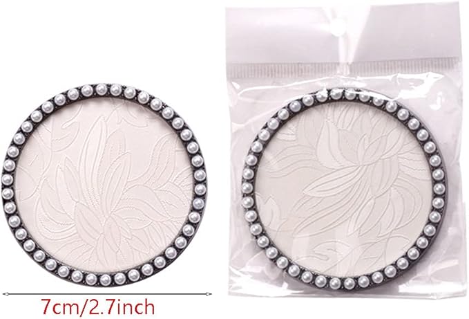 1 Pc Resin Nail Art Palette Nail Art Display Holder Round Inlay Rhinestone Makeup Palette Nail Painting Palette Gel Polish Colors Mixing Pallet (White)-GlimoraGlow