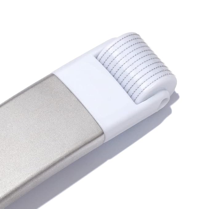 StackedSkincare Microneedling Roller with Replaceable 0.2mm Stainless Steel Needle Head - Gentle Micro Needle Roller for Face, Scalp & Body - Ergonomic Aluminum Handle for Smooth, Even, Radiant Skin-GlimoraGlow
