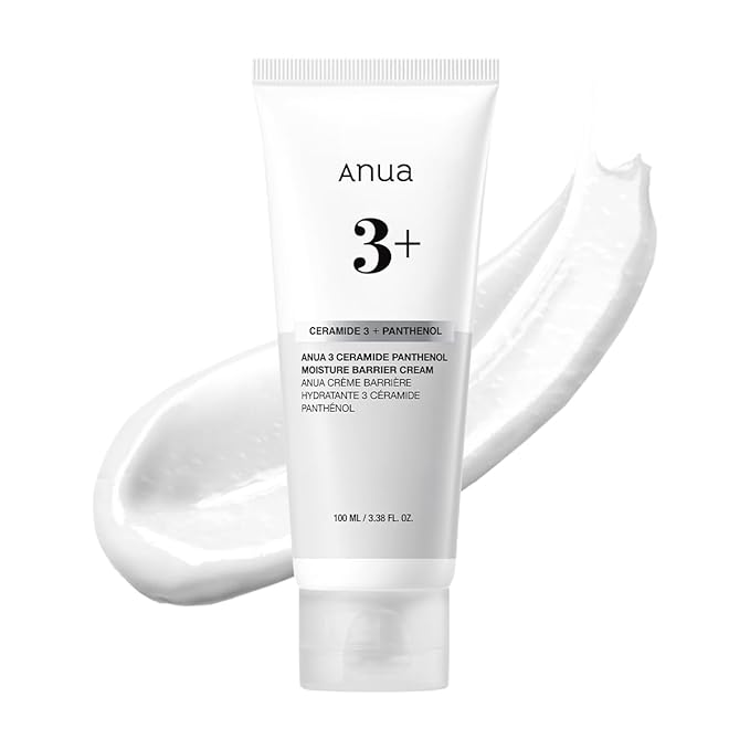 ANUA 3 Ceramide Panthenol Moisture Barrier Cream, Hydrating Face Moisturizer for Normal Skin, Panthenol, Ceramide, Centella for Skin Barrier Non Comedogenic, Korean Skincare (100ml/ 3.38 fl. oz.)-GlimoraGlow
