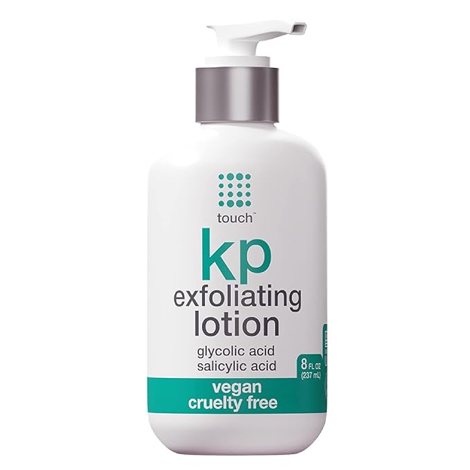 TOUCH Glycolic Acid Lotion for Keratosis Pilaris - KP Exfoliating Body Lotion Moisturizer - for AHA BHA Rough & Bumpy Skin- Gets Rid of Redness - 8 Fl Oz-GlimoraGlow