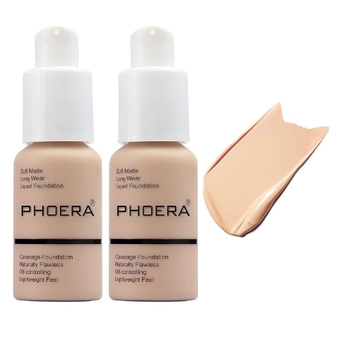 2 Pack PHOERA Foundation, Flawless Soft Matte Liquid Foundation Makeup for Women.(102# Nude)-GlimoraGlow