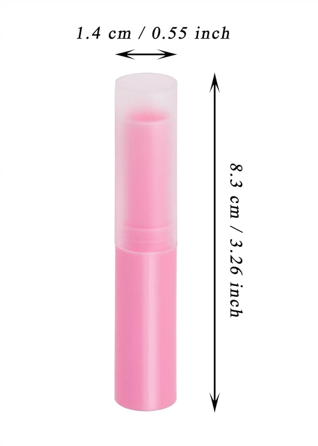 0.14oz Empty Flavored Lip Balm Container Tubes Plastic Homemade Moisturizing Lip Stick with Caps Bulk Fit for Women Adult DIY Making Supplies, 25 Count (Rose Pink)-GlimoraGlow