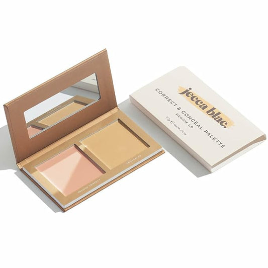 Jecca Blac Correct and Conceal Medium Coverage Palette, Lightweight Long Lasting Formula, Medium To Full Coverage, Gender Neutral and LGBTIQA+ Inclusive Make Up, Medium 2.0, 12g-GlimoraGlow