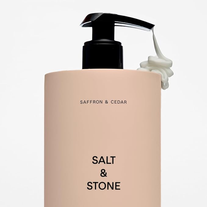 Salt & Stone Body Lotion for Women & Men | Hydrates, Nourishes & Softens Skin | Restores Dry Skin | Fast-Absorbing | Cruelty-Free & Vegan (Saffron & Cedar - 15.2 fl oz)-GlimoraGlow