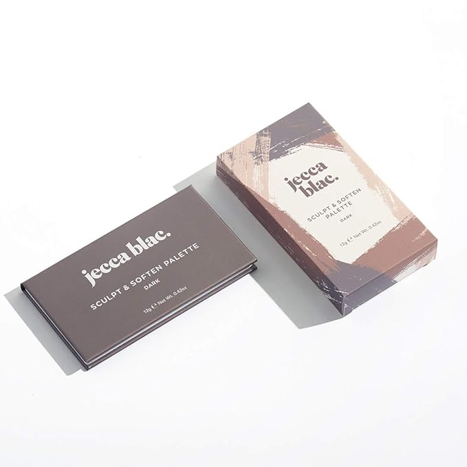 Jecca Blac Sculpt and Soften Contour Palette, Creamy Formula with Natural Finish, Medium Coverage, Gender Neutral and LGBTIQA+ Inclusive Make Up, Dark, 12g-GlimoraGlow