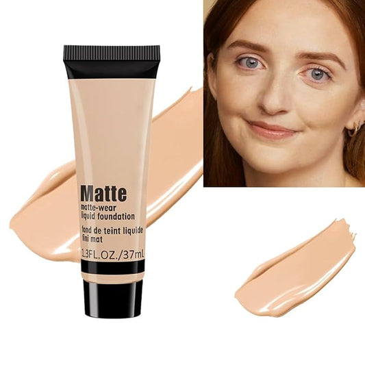 1 Pack Liquid Foundation Cream for Face Makeup,Durable Full Coverage Matte Concealer Make Up,Oil Control & Waterproof Base Primer -1 Fl.Oz (BEIGE 7#)-GlimoraGlow