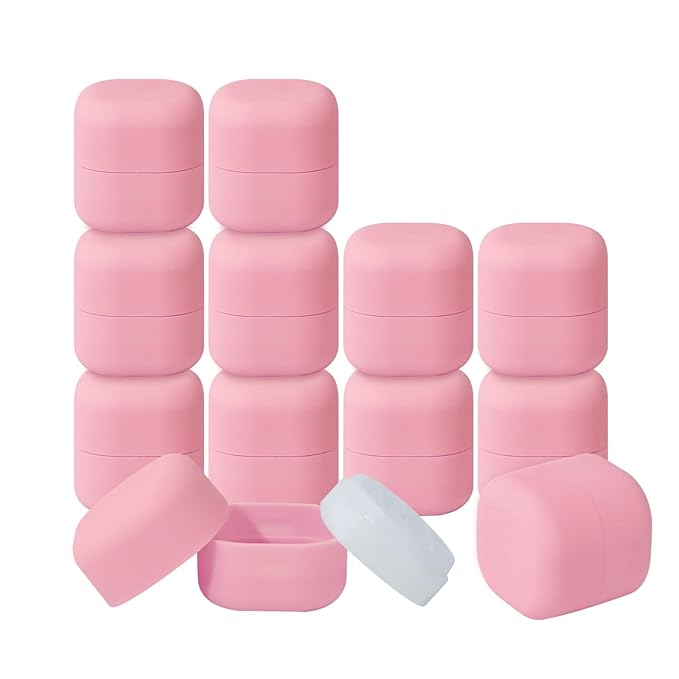 0.25 oz（7g） Empty Lip Balm Square Containers Tubes Lipstick 12 Pieces for Make Natural Lip Balm Lip Care - DIY & BPA FREE (Pink)-GlimoraGlow