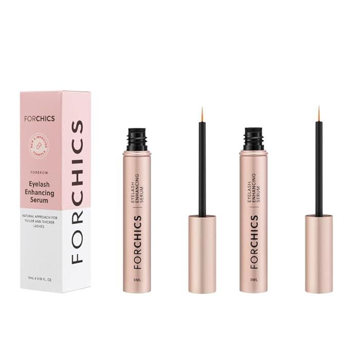 ForLash by ForChics: 2 Pack Ultimate Eyelash Hormone-Free Growth Serum for Enhanced Fuller, Thicker, Longer Lashes - Regrowth Booster, Organic Formula, Vegan & Cruelty-Free-GlimoraGlow