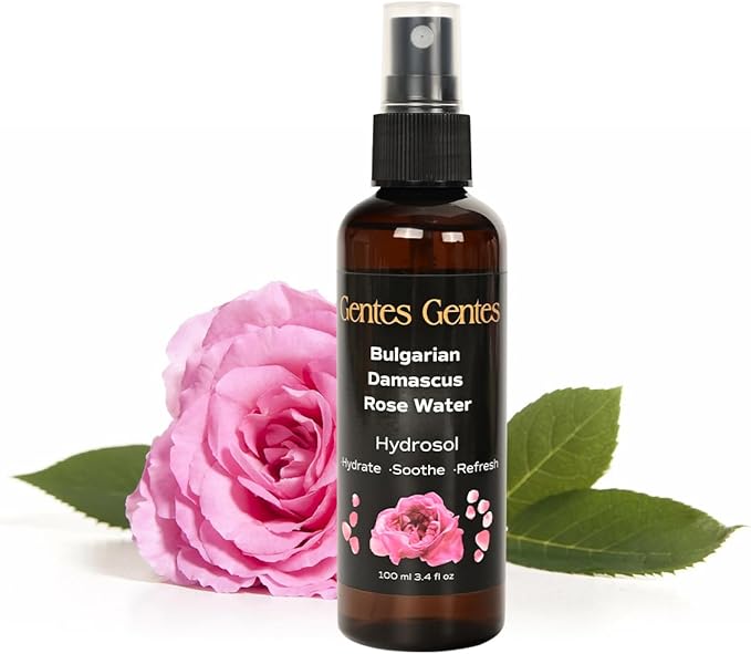 100% Pure Bulgarian Damascus Rose Water Hydrosol – Luxury Facial Toner for Hydration & Radiant Skin, Body Mist & Pillow Spray | Natural Skincare | 3.4 fl oz-GlimoraGlow