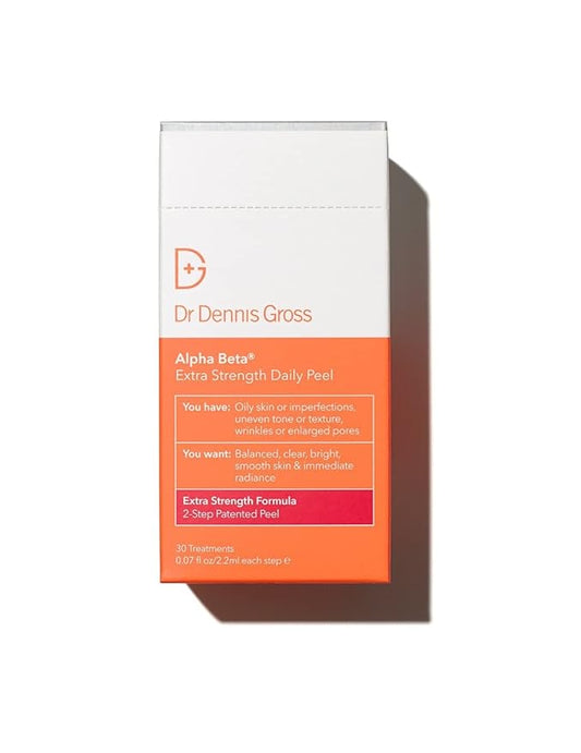 Dr. Dennis Gross Alpha Beta Extra Strength Daily Peel: for Oily Skin, Uneven Tone or Texture, Wrinkles or Enlarged Pores (30 Treatments)-GlimoraGlow