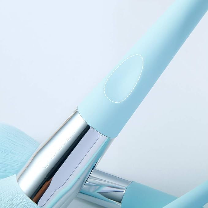 DUcare Makeup Brushes with Holder - 10Pcs Professional Synthetic Make Up Brushes Set for Blush Concealer Foundation Bronzer Powder Eyebrow Contour Eyeshadow Blending Makeup Brush Set, Ice Lake Blue-GlimoraGlow