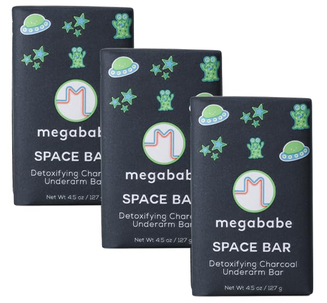 Megababe Underarm Bar Soap - Space Bar | With Detoxifying Charcoal for Odor Control | 4.5 oz - 3 Pack-GlimoraGlow