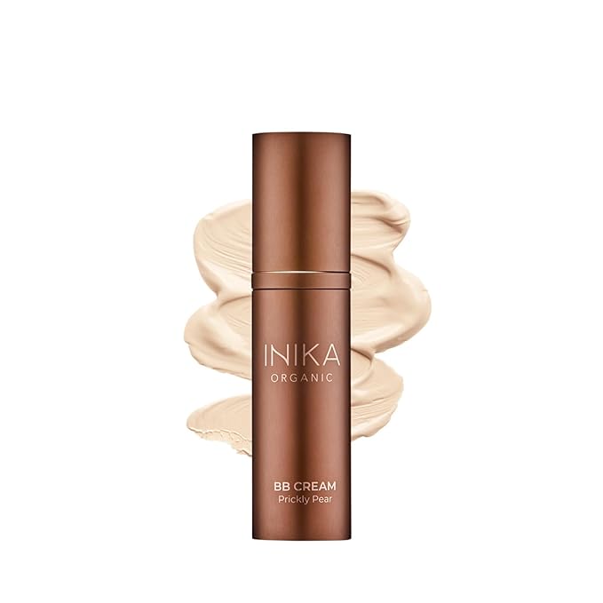 INIKA Organic BB Cream Foundation - Vegan Makeup with Hydrating Prickly Pear, Jojoba, and Pomegranate Seed Oil - Lightweight, Radiant BB Glow for Balanced Skin Tone, Cream 1 fl oz-GlimoraGlow