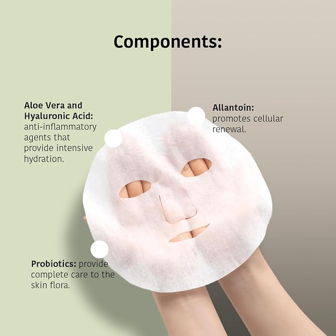 IROHA NATURE Comforting & Hydrating Tissue Face Mask with Aloe Vera | 15 Pieces | Aftersun Effect | 96% Natural Ingredients-GlimoraGlow