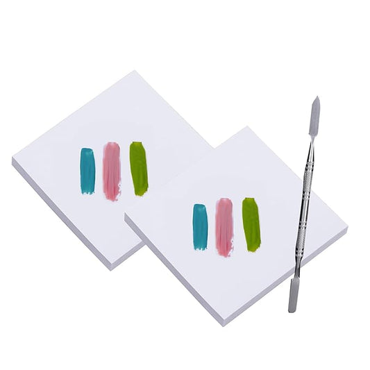 100 Sheets Disposable Nail Polish Palette Paper Nail Art Mixing Palette Papers Portable Waterproof Nail Art Makeup Palette Nail Gel Mixing Tool with Nail Palette Stirring Rod (100pcs)-GlimoraGlow