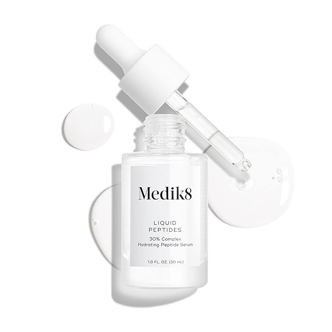 Medik8 Liquid Peptides - Regenerating Multi Peptide Serum - Smooths Wrinkles and Fine Lines - Hydrating, Brightening, Plumping - 1.0 oz-GlimoraGlow