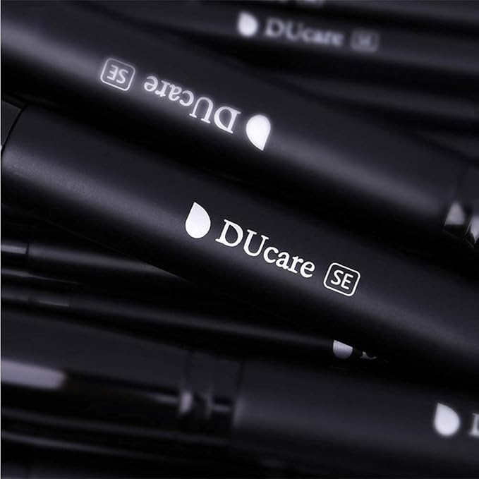 DUcare Makeup Brushes 15Pcs Premium Synthetic Kabuki Makeup Brush Set, Professional Foundation Concealers Powder Blush Blending Face Eye Shadows Black Brush Sets-GlimoraGlow