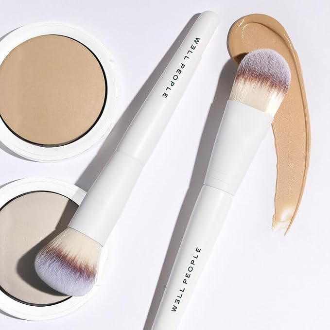 Well People Bio Complexion Brush Set, 4-Piece Face Brush Set For All Complexion Products, For Liquids, Powders & Creams, Cruelty-free Bristles-GlimoraGlow