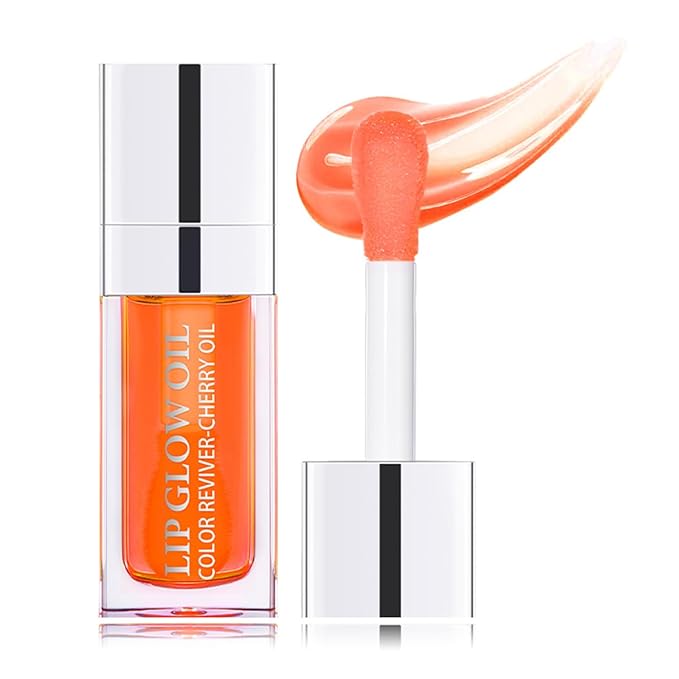 Hydrating Lip Glow Oil Moisturizing Plumping Lip Tint Lip Gloss Transparent Lip Balm Long Lasting Nourishing Repairing Lightening Lip Lines (004# CORAL)-GlimoraGlow