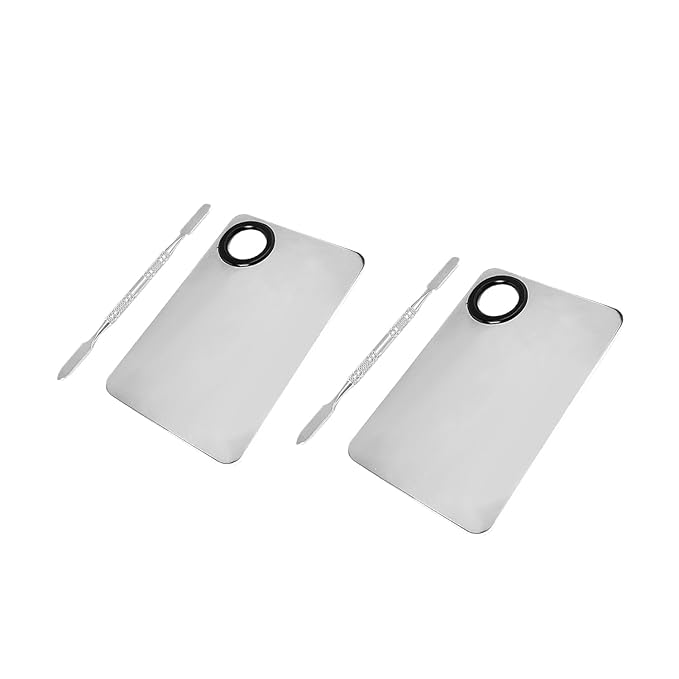 2 Pcs Professional Cream and Lip Makeup Mixing Palette with Spatula Foundation and Lip Palette Set for Travel-GlimoraGlow