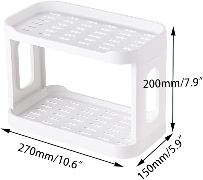2-Tier Desk Organizers & Dispensers，Mail Holder for Office Desk Organization，Kitchen Spice Rack or Bathroom Countertop Organizer, Gift for Teachers, Classmates, and Friends,White-GlimoraGlow