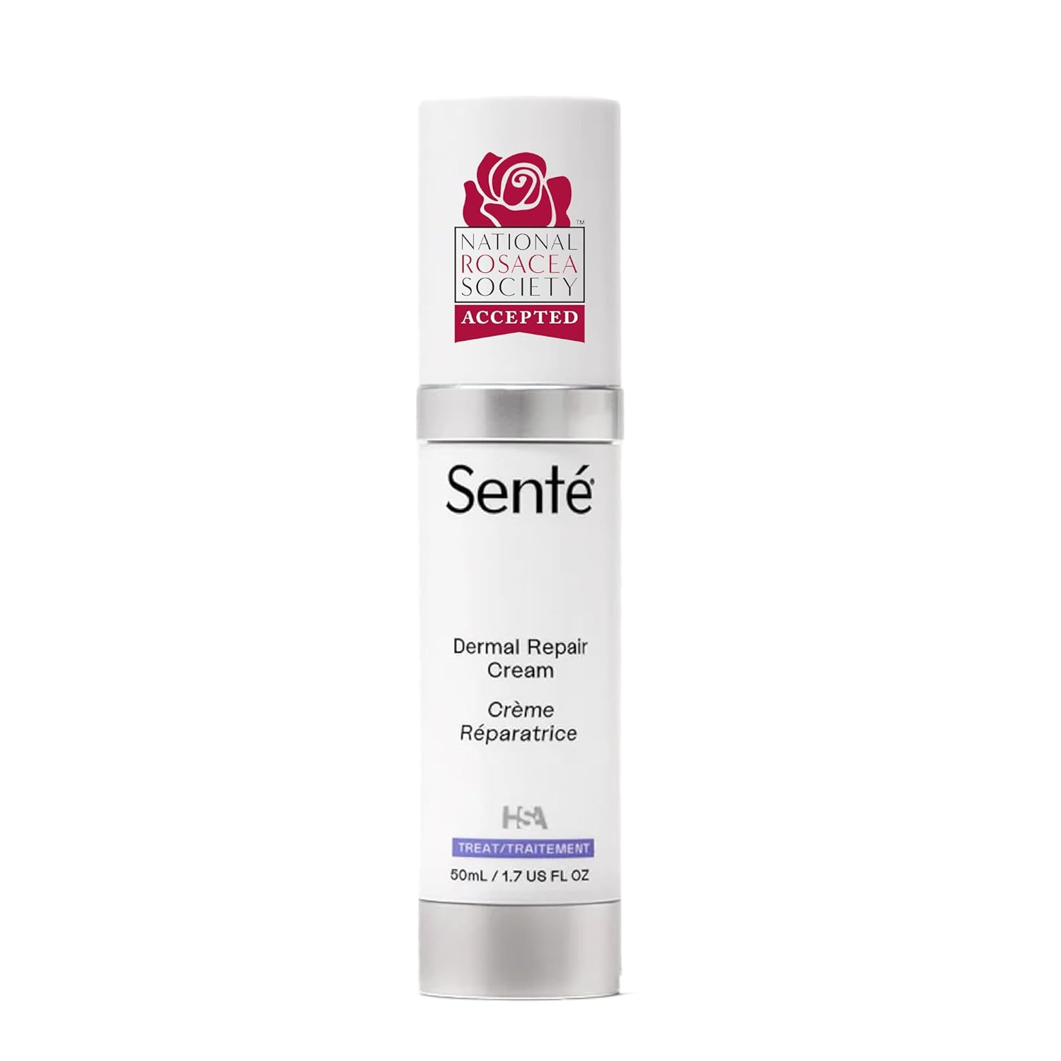 Senté Dermal Repair Facial Cream | Nourishing for Rosacea & Sensitive Skin | Hydrate & Rejuvenate | with Patented HSA, Vitamin E & Green Tea Extract - 1.7 Fl Oz-GlimoraGlow