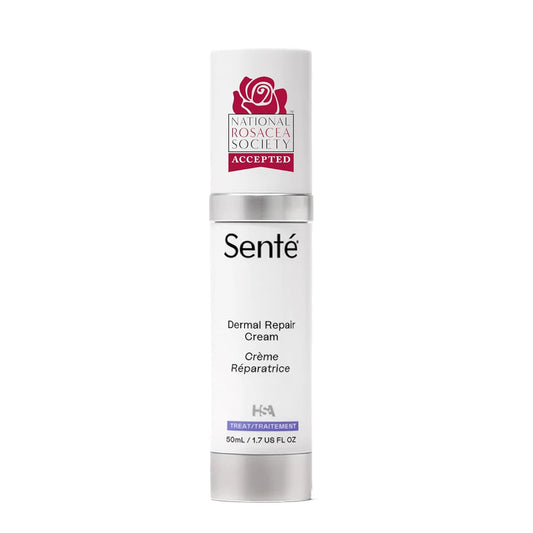Senté Dermal Repair Facial Cream | Nourishing for Rosacea & Sensitive Skin | Hydrate & Rejuvenate | with Patented HSA, Vitamin E & Green Tea Extract - 1.7 Fl Oz-GlimoraGlow