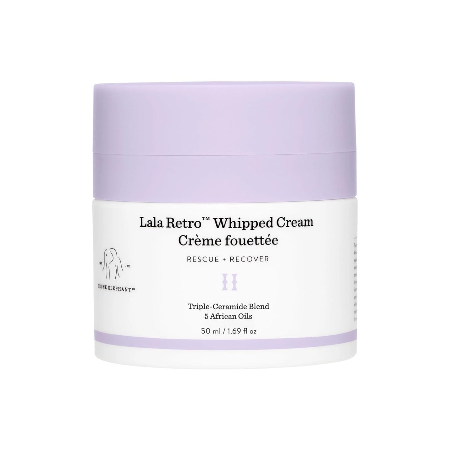 Drunk Elephant Lala Retro Whipped Cream - 50 ml/1.69 fl oz - Ceramide Moisturizer - Clean Clinical Skincare - Cruelty-Free - Dermatologist-Tested - Includes D-Bronzi Deluxe Sample (5 ml/.16 fl oz)-GlimoraGlow