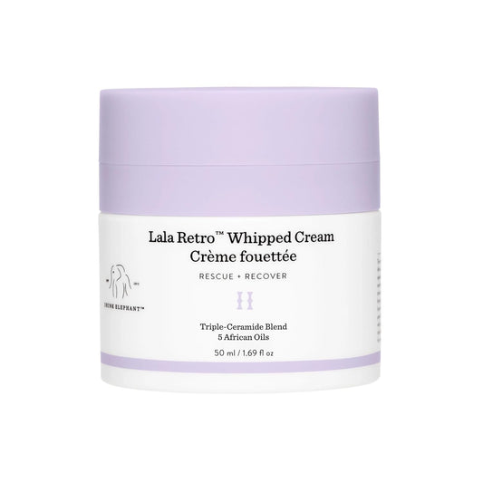 Drunk Elephant Lala Retro Whipped Cream - 50 ml/1.69 fl oz - Ceramide Moisturizer - Clean Clinical Skincare - Cruelty-Free - Dermatologist-Tested - Includes D-Bronzi Deluxe Sample (5 ml/.16 fl oz)-GlimoraGlow