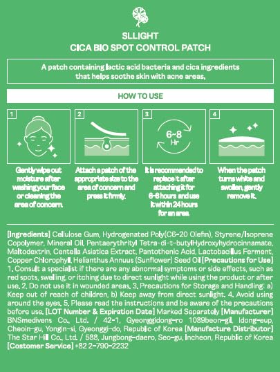 Cica Bio Spot Control Patch (1 Box, 62pcs) | Soothing Acne Patch for Redness & Blemishes | With Cica, Niacinamide & Tea Tree | Gentle for Sensitive Skin | Korean Skincare-GlimoraGlow