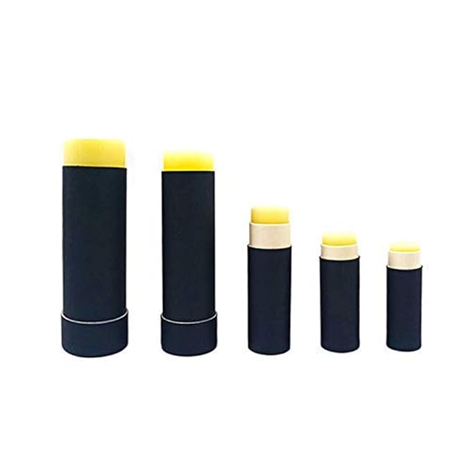10 Pcs 1 Oz Paperboard Lip Balm Tubes Cardboard Krafts Paper Lipstick Tube Empty Lip Gloss Container Refillable Paper Round Solid Perfume Tube Chapstick Tube DIY Cosmetic Deodorant (Black)-GlimoraGlow