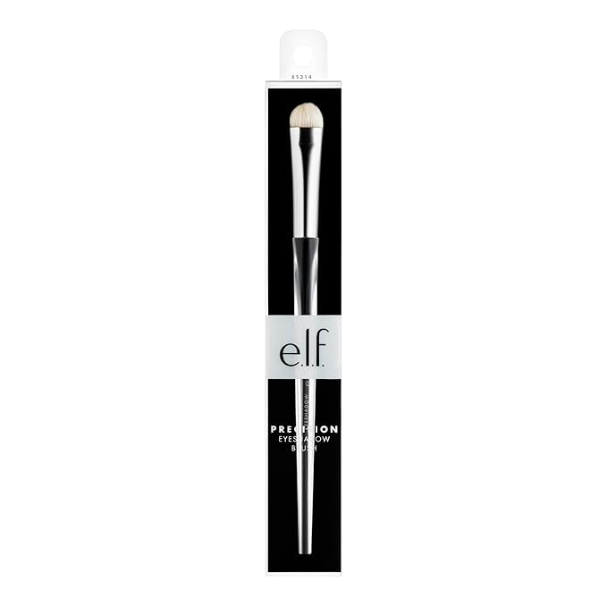 e.l.f. Precision Eyeshadow Brush, Medium-Sized, Tapered, Soft, Synthetic, Luxurious, Blends, Highlights, Contours, Shades, Applies Color, Easy To Clean-GlimoraGlow