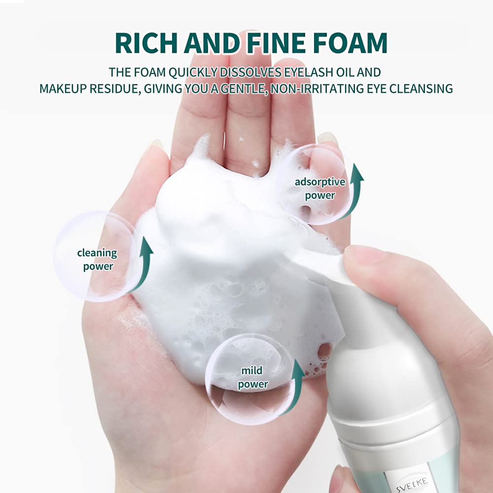 Eyelash Shampoo for Lash Extensions Kit, Prolong Lash Cleanser with Brush, Safe Eyelid Cleaner for Salon Home Use 2 fl.oz-GlimoraGlow