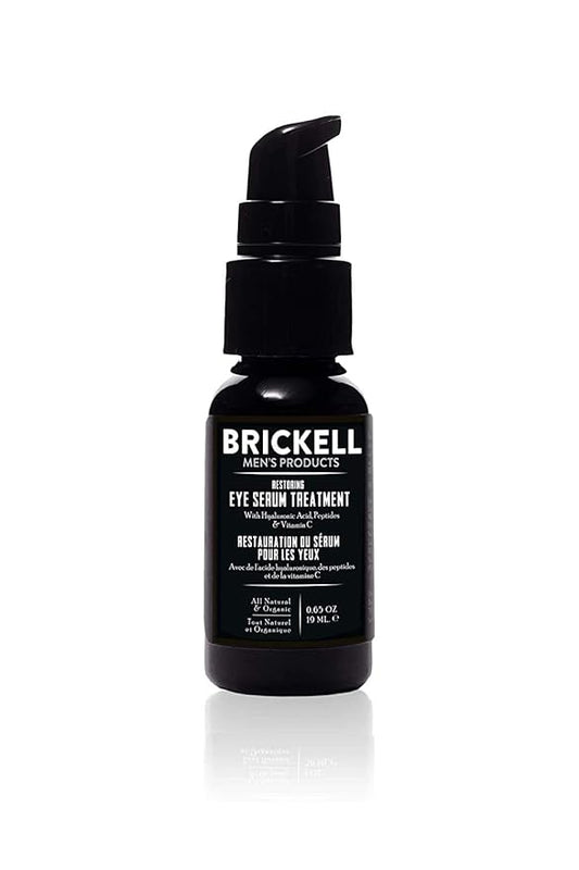 Brickell Men's Dark Circle Under Eye Treatment Serum For Men, Natural and Organic Eye Gel to Firm Men's Wrinkles, Reduce Dark Bags Under Eyes, and Promote Youthful Skin, 0.65 Ounce, Unscented-GlimoraGlow
