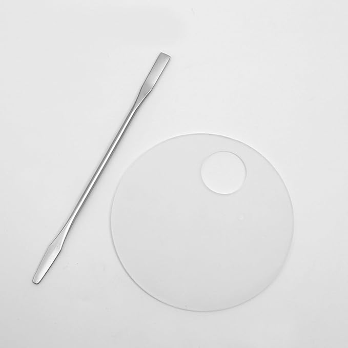 2 Pcs Acrylic Makeup Palette Makeup Mixing Tray with Makeup Spatula for Beauty Salon Color Cream Liquid Foundation Mixing Palette (Round)-GlimoraGlow