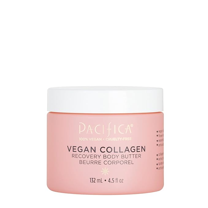 Pacifica Beauty | Vegan Collagen Body Butter | Hydrating, Nourishing, Moisturizer | Long-Lasting Hydration | Cream Lotion for Dry Skin | Light Floral Scent | Paraben Free | Vegan + Cruelty Free-GlimoraGlow