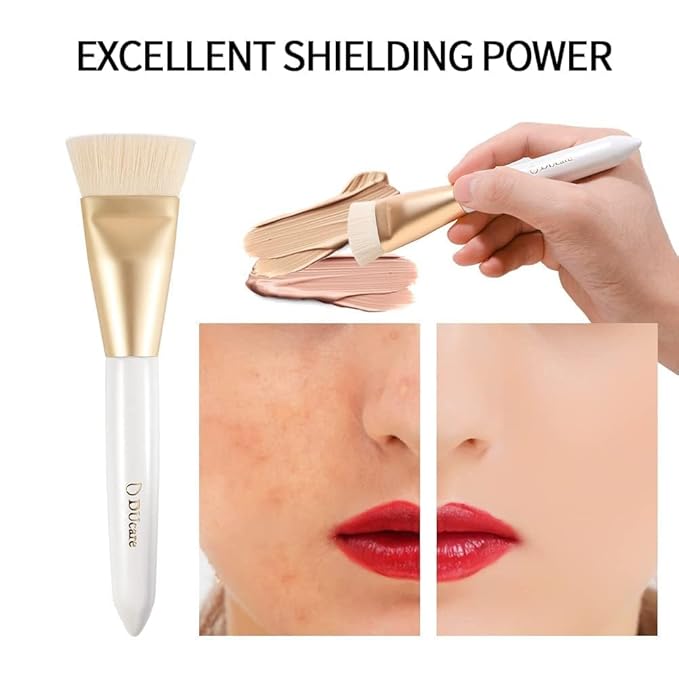 DUcare Contour Brush, Flat Top & Oval Head Face Contouring Brush For Blending & Buffing, Multi-Purpose Face Makeup Brushes for Liquid Foundation/Cream/Facial Mask-GlimoraGlow