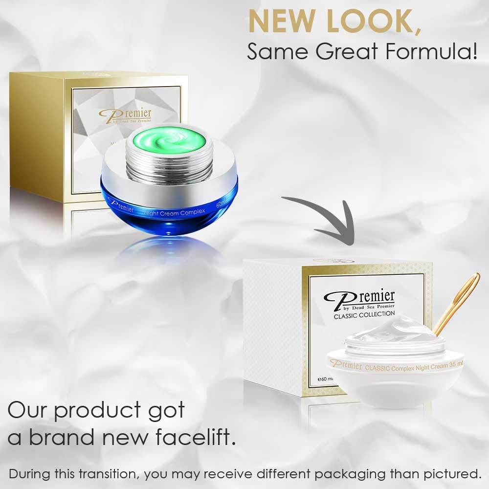 Premier Dead Sea Classic Night Cream, Age defying, nourishing, Moisturized skin with vitamins E and A 2.4fl.oz-GlimoraGlow