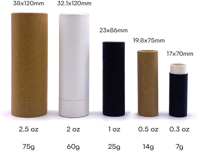 10 Pcs 1oz Cardboard Lip Balm Tubes Kraft Paper Lipstick Tube Empty Lip Gloss Containers Refillable Chapstick Container Round Paper Solid Tube for DIY Cosmetic Samples Lotion Deodorant,Brown-GlimoraGlow